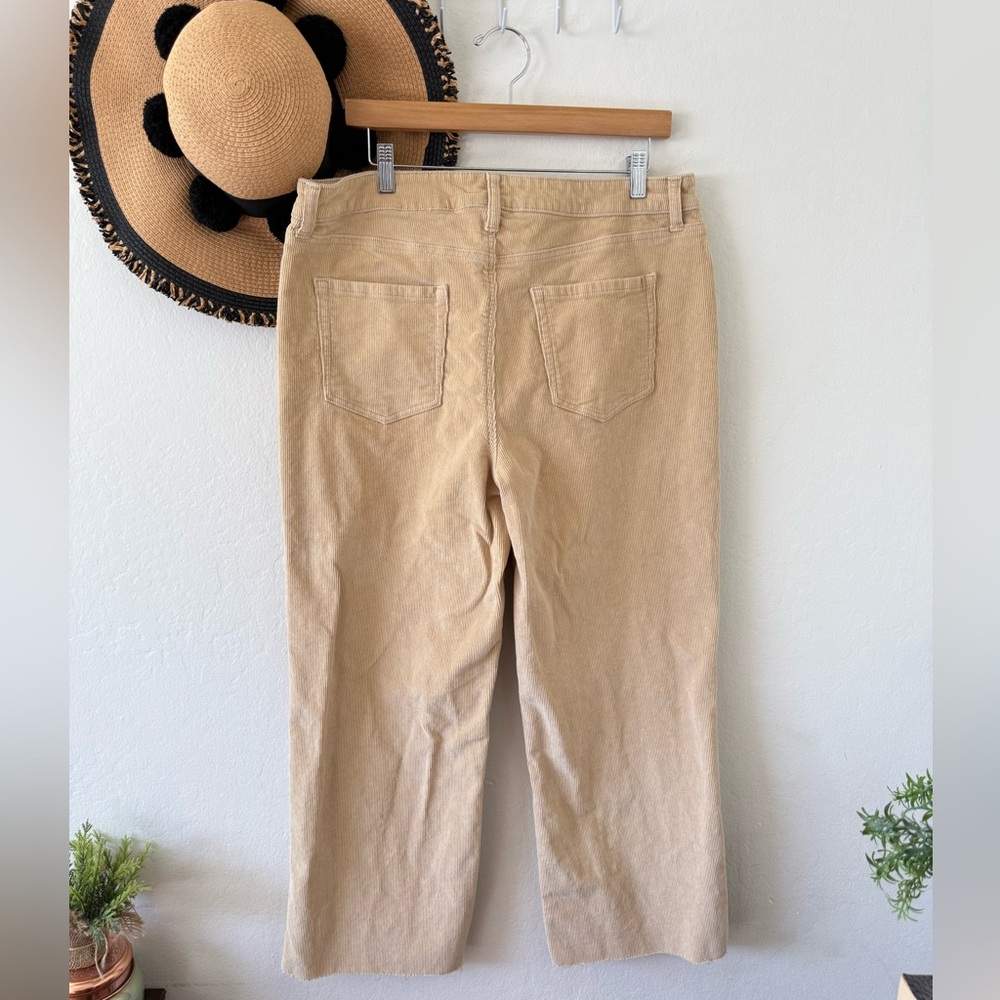 Oliver Logan Aberdeen Tan Wide Leg Crop Corduroy Pants Size 33 - Picture 4 of 13